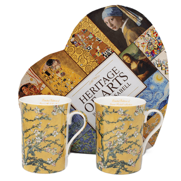 Porculanske šalice 300 ml 2 kom Van Gogh Cvjetajući badem kao poklon