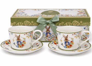 Set porculanskih šalica 2 x 120 ml u poklon kutiji s motivom uskrsnog zeca