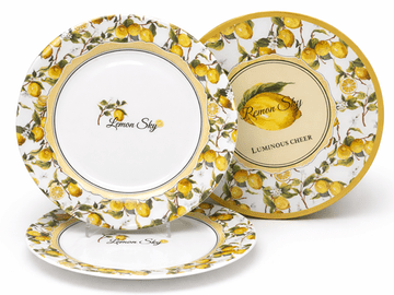 Tanjuri za večeru, set od dva, 25,5 cm, porculan, limuni, kao poklon
