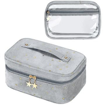 KOSMETYCZKA ROZKŁADANA Z WKŁADEM 2W1 KUFEREK ORGANIZER PODRÓŻNY KOSMETYKI