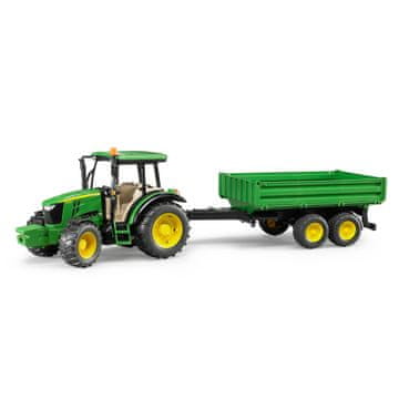 Bruder John Deere 5115M s prikolicom, otvaranje stranica, 02108 Profi serija 1:16