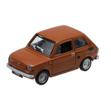 3D metalni model igračke FIAT 126P smeđe boje. PRL kolekcija za uzrast od 3 godine i više.