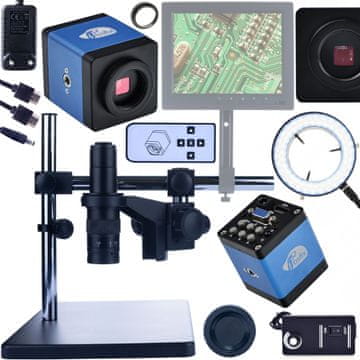 Rosfix digitalni mikroskop s podesivim krakom Earth Pro MCEP-0.5X-PZRR + podesivi osvjetljivač mikroskopa 56xLED + Draco plava kamera za mikroskop