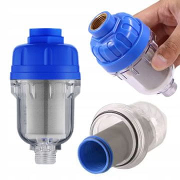 Rosfix AquaSafe filter 1/2" ProClear - Predfilter | Uložak od nehrđajućeg čelika | Unutarnji navoj 1/2" gore | Vanjski navoj 1/2" dolje | Za višekratnu upotrebu | Prozirno kućište