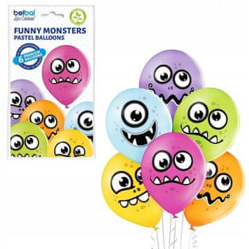Baloni Funny Monsters od 30 cm, 6 kom. 42-45