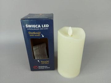 LED svijeća od 4 dijela s pokretnim plamenom, ecru, 150 x 75 mm