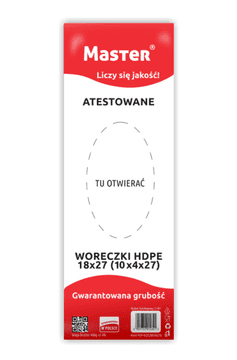 HDPE vrećice 18x27 (10x4x27) cm Certificirane MASTER S181