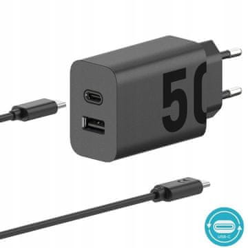 Motorola Turbo punjač 50W Duo USB-C + USB-A s 20V USB-C kabelom