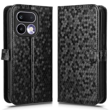 GS Realme 16 Pro Plus novčanik s romboidnim preklopnim uzorkom, crna
