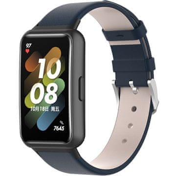 GS Remen od prave kože za Huawei Band 7, tamnoplave boje