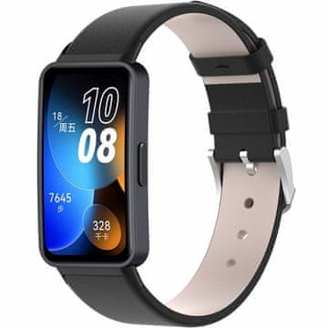 GS Kožni remen za Huawei Band 8 / Huawei Band 9 / Huawei Band 10, crni