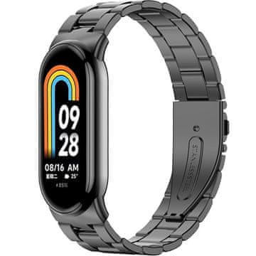 GS Čelična narukvica za Xiaomi Smart Band 10 / 9 / 8, crna
