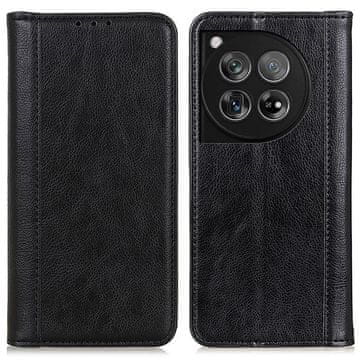 GS OnePlus 12 5G novčanik Litchi kožna futrola, crna