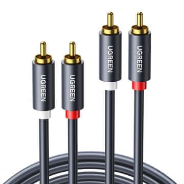 Ugreen 2RCA (Cinch) na 2RCA (Cinch) kabel 1,5 m (crni)