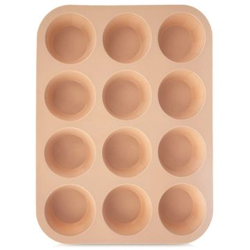 Northix Silikonska posuda za muffine, bež, 12 šalica, 32,5 x 25 x 3 cm