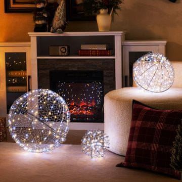 Northix LED set božićnih kugli, 3 veličine, 435 LED dioda, za vanjsku upotrebu