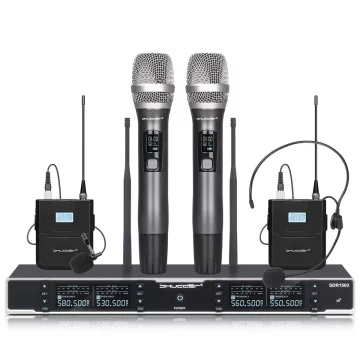 DE SDR1503 bežični mikrofoni 4 mikrofona, 2x ručna i 2x bodypack s priborom