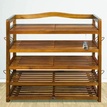 Northix Stalak za cipele, akacija, 5 polica, 85x26x80 cm