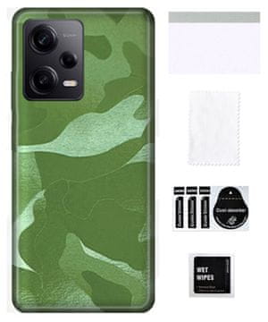 Zaštitna folija za XIAOMI REDMI NOTE 12 PRO na stražnjoj strani, kamuflažno zelena TPU koža