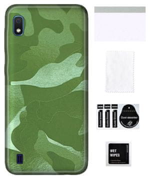Zaštitna folija za SAMSUNG GALAXY A10 na stražnjoj strani, kamuflažno zelena, izdržljiva TPU folija.