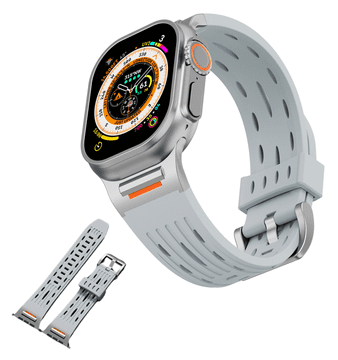 Remen za Apple Watch 1 2 3 4 5 6 7 8 9 10 42 mm 44 mm 45 mm 49 mm sivi remen