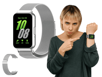 Remen za SAMSUNG GALAXY FIT 3 sat, srebrni magnetski, BOJE