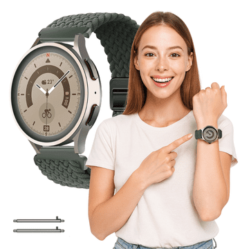 Remen za Samsung Galaxy Watch 4 5 6 7 40mm 42mm 46mm Classic Pro zeleni