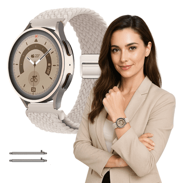 Remen za Huawei Watch GT 5 Pro 42 mm, bež s teleskopima, BOJE 18 mm