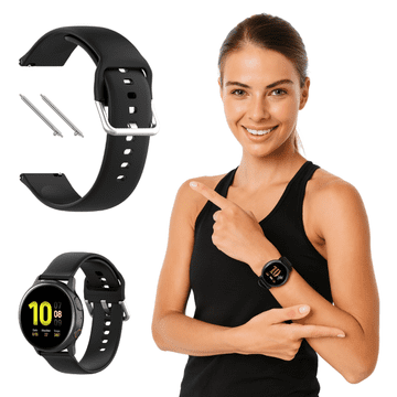 Silikonski remen za Samsung Galaxy Watch 46mm, 3 45mm, S3 Classic, crni 22mm