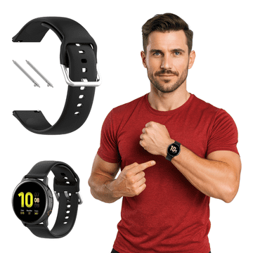 Remen za Samsung Galaxy Watch 4 5 6 7 40mm/44mm/45mm/46mm/47mm Pro crni