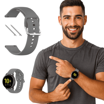 Remen za Samsung Galaxy Watch 4 5 6 7 40mm/44mm/45mm/46mm/47mm Pro sivi
