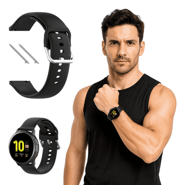 Silikonski remen za Garmin Vivomove Vivoactive 3 Forerunner Venu crne boje