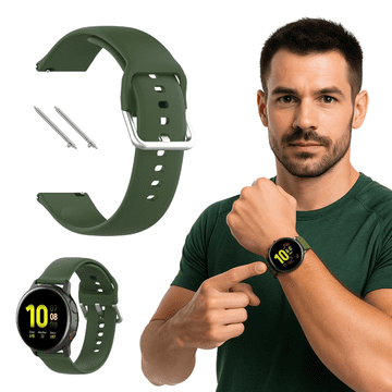 Remen za Garmin Vivomove Vivoactive 3 Forerunner Venu, silikonski zeleni, 20 mm