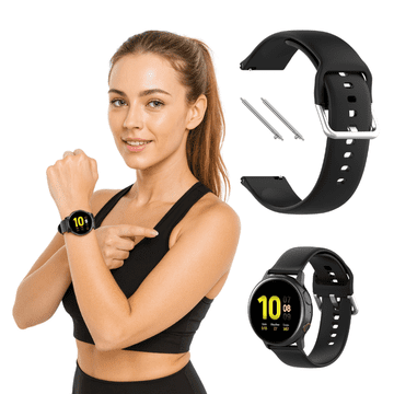 Silikonski remen za Amazfit BIP / BIP 3 / 3 PRO / LITE / U / 1S, crni, 20 mm