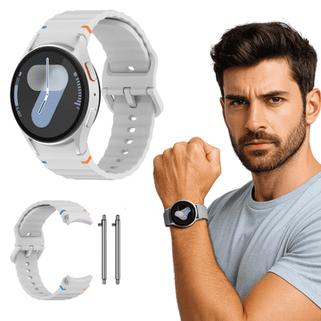 Remen za Samsung Galaxy Watch 4 5 6 7 40/44/45/46/47mm Classic S/M/L sivi