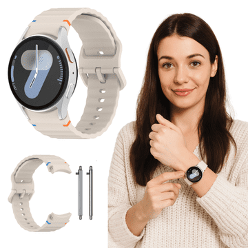 Remen za Samsung Galaxy Watch 4 5 6 7 40/44/45/46/47mm S/M/L 20mm bež