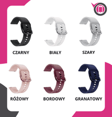 Univerzalni silikonski remen za pametni sat, 22 mm, silikon, RAZNE BOJE