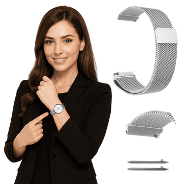 Remen za HUAWEI WATCH GT2 GT3 GT 2 3 42MM 43MM ELEGANTNA srebrna narukvica