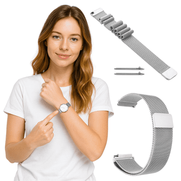 Remen za Garmin Forerunner255S 265S Vivoactive Venu4S metalni srebrni 18 mm