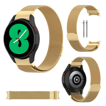 Remen za Samsung Galaxy Watch 4 5 6 7 40/44/45/46/47mm metalni zlatni 20mm