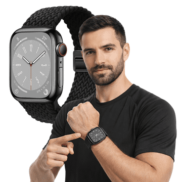 Pleteni remen za Apple Watch 38mm 40mm 41mm crni remen, jak