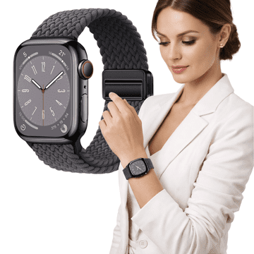 Pleteni remen za Apple Watch 38 mm 40 mm 41 mm L siva narukvica