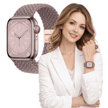 Pleteni remen za Apple Watch 38 mm 40 mm 41 mm L narukvica, ružičasta