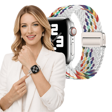 Pleteni remen za Apple Watch 38mm 40mm 41mm remen L, jake bijele boje