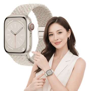 Pleteni remen za Apple Watch 42 mm 44 mm 45 mm 49 mm remen L bež boje, ŠARENI