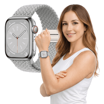 Pleteni remen za Apple Watch 38 mm 40 mm 41 mm L siva narukvica