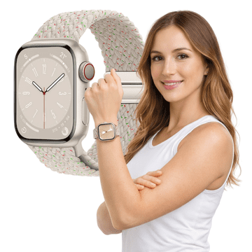 Pleteni remen za Apple Watch 38 mm 40 mm 41 mm L bež narukvica