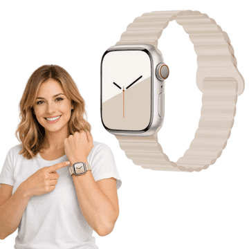 Magnetni remen za Apple Watch 42mm 44mm 45mm 49mm bež narukvica