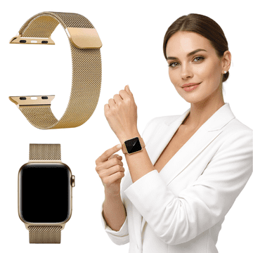 Remen za Apple Watch 42/44/45/46/49 mm metalna narukvica zlatna