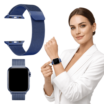 Remen za Apple Watch 42 44 45 46 49 mm metalna narukvica plava